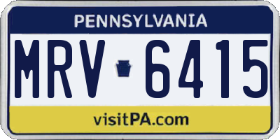 PA license plate MRV6415