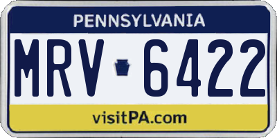 PA license plate MRV6422