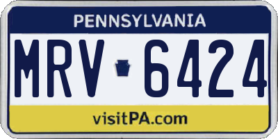PA license plate MRV6424