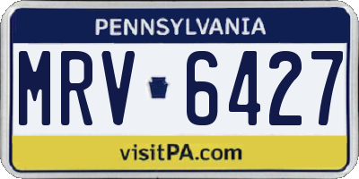 PA license plate MRV6427