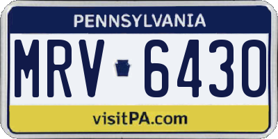 PA license plate MRV6430