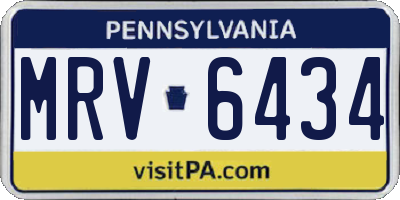 PA license plate MRV6434