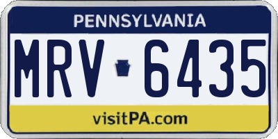 PA license plate MRV6435