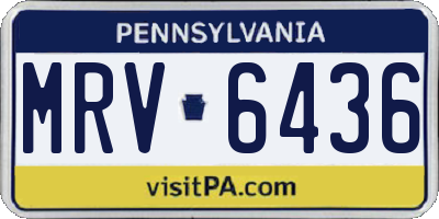 PA license plate MRV6436