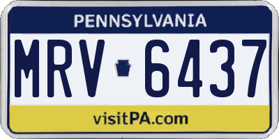 PA license plate MRV6437
