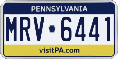 PA license plate MRV6441