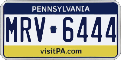 PA license plate MRV6444
