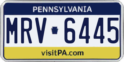 PA license plate MRV6445