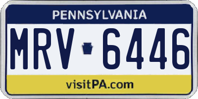 PA license plate MRV6446