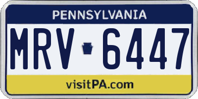 PA license plate MRV6447