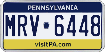 PA license plate MRV6448