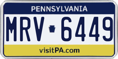PA license plate MRV6449