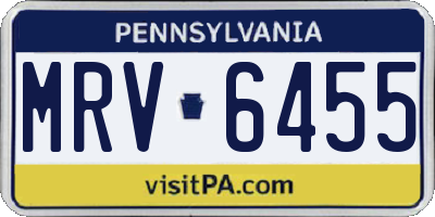PA license plate MRV6455