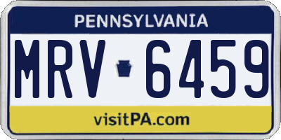 PA license plate MRV6459