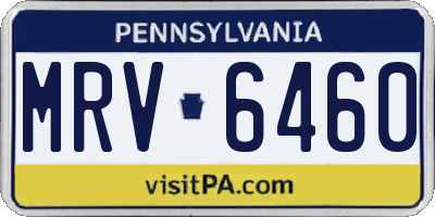 PA license plate MRV6460