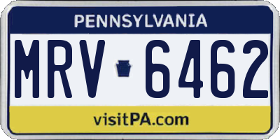 PA license plate MRV6462