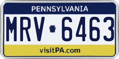 PA license plate MRV6463