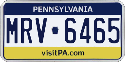PA license plate MRV6465