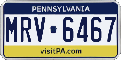 PA license plate MRV6467