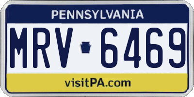 PA license plate MRV6469