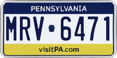 PA license plate MRV6471