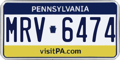 PA license plate MRV6474