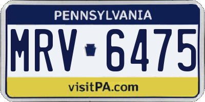 PA license plate MRV6475