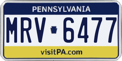 PA license plate MRV6477