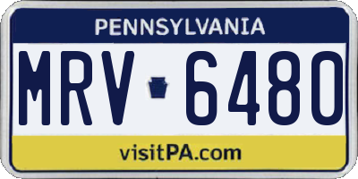 PA license plate MRV6480