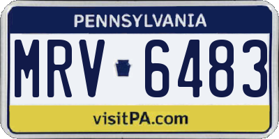 PA license plate MRV6483