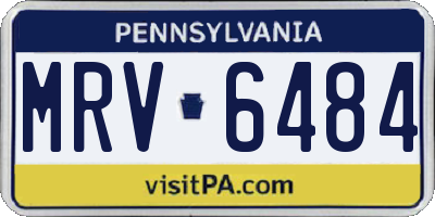 PA license plate MRV6484