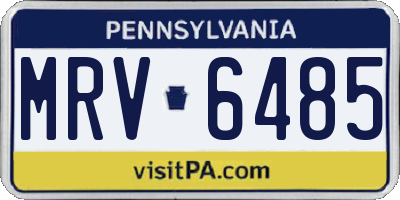 PA license plate MRV6485