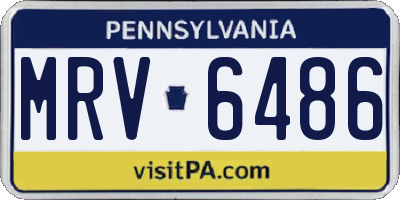 PA license plate MRV6486