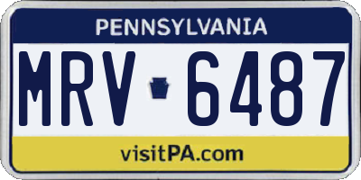 PA license plate MRV6487