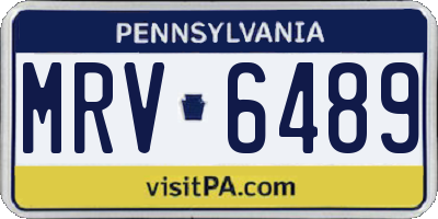 PA license plate MRV6489