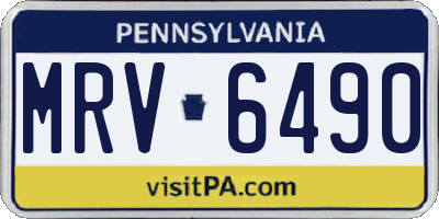 PA license plate MRV6490
