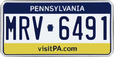 PA license plate MRV6491