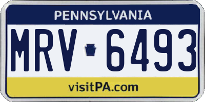 PA license plate MRV6493