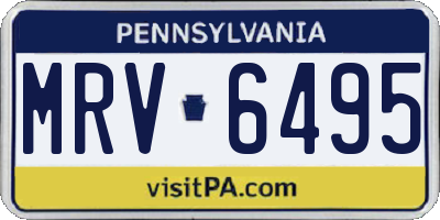 PA license plate MRV6495
