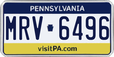 PA license plate MRV6496