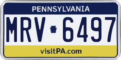 PA license plate MRV6497