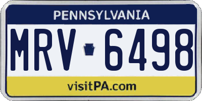PA license plate MRV6498