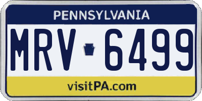PA license plate MRV6499