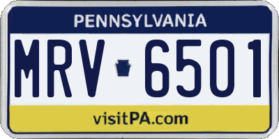 PA license plate MRV6501