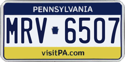 PA license plate MRV6507