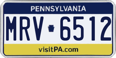 PA license plate MRV6512