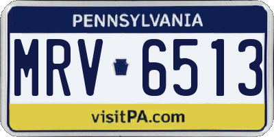PA license plate MRV6513