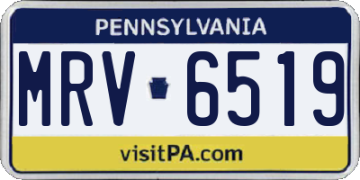 PA license plate MRV6519