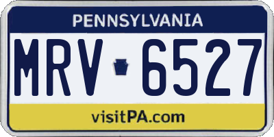 PA license plate MRV6527