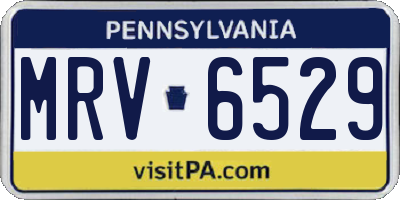 PA license plate MRV6529